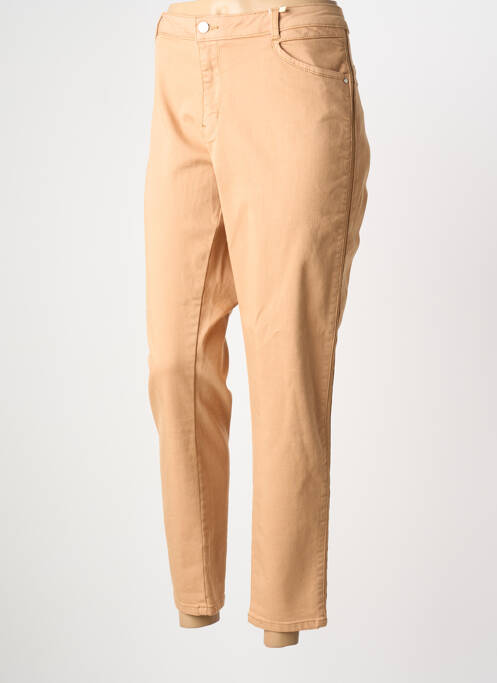 Pantalon slim tissage popeline taille normale beige C'EST BEAU LA VIE femme