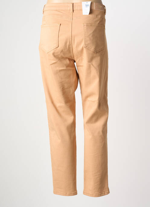 Pantalon slim tissage popeline taille normale beige C'EST BEAU LA VIE femme
