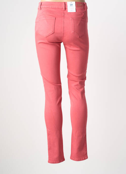 Pantalon slim tissage popeline taille normale rose C'EST BEAU LA VIE femme