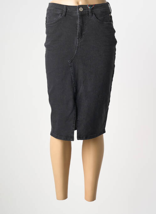 Jupe mi-longue stretch noir STREET ONE femme