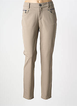 Pantalon slim tissage popeline taille normale marron STREET ONE femme
