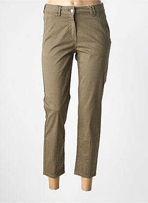 Pantalon 7/8 tissage popeline taille normale vert C'EST BEAU LA VIE femme