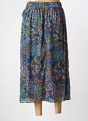 Jupe longue tissage crêpe bleu JULIE GUERLANDE femme