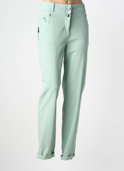 Jeans coupe slim stretch taille normale vert CECIL femme