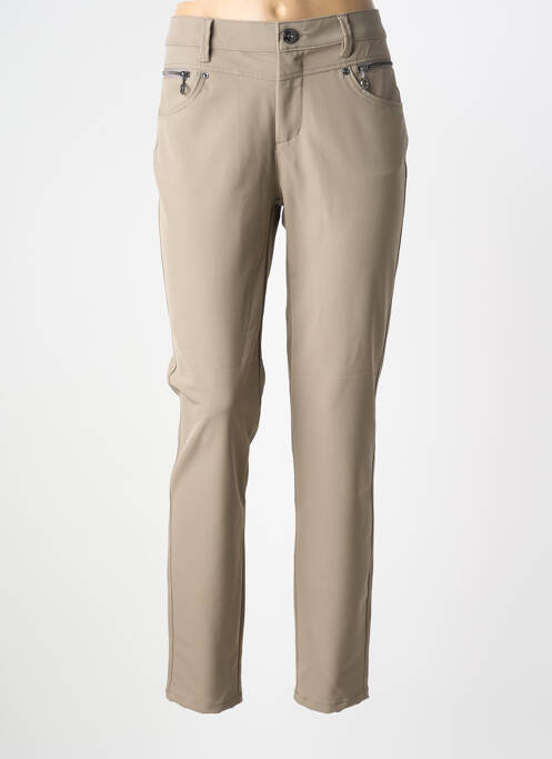Pantalon slim tissage popeline taille normale marron STREET ONE femme