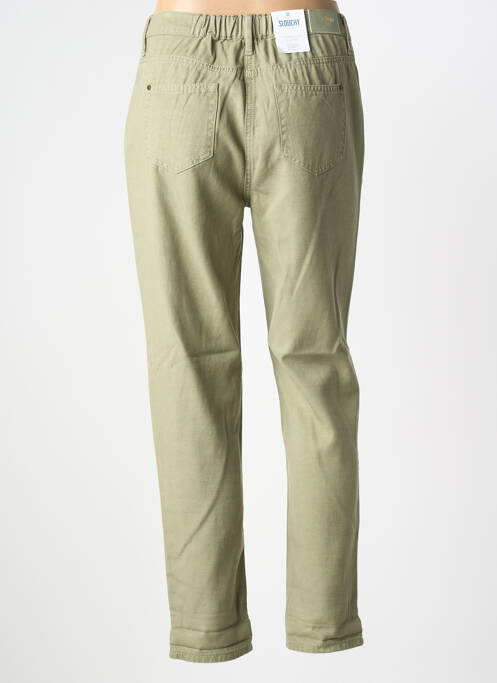 Jeans coupe slim stretch taille haute vert C'EST BEAU LA VIE femme