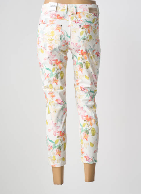 Pantalon 7/8 tissage popeline taille normale blanc ANNA MONTANA femme