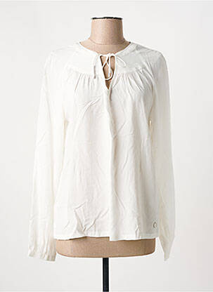 Blouse tissage popeline manches longues blanc STREET ONE femme