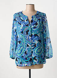 Chemisier tissage crêpe manches longues bleu STREET ONE femme