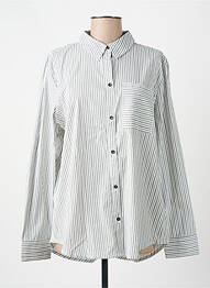 Chemisier coupe droite manches longues blanc CECIL femme