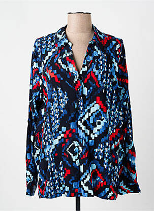 Chemisier imprimé fantaisie manches longues bleu CECIL femme