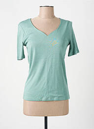 T-shirt col v manches courtes vert STREET ONE femme