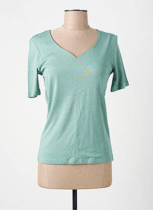 T-shirt col v manches courtes vert STREET ONE femme