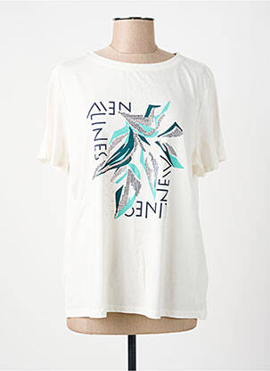 T-shirt sérigraphie floquée manches courtes blanc CECIL femme