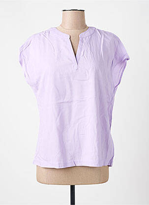 Blouse tissage popeline manches courtes violet STREET ONE femme