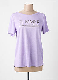 T-shirt sérigraphie floquée manches courtes violet STREET ONE femme