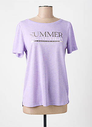 T-shirt sérigraphie floquée manches courtes violet STREET ONE femme