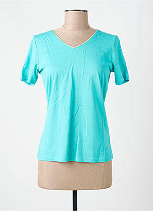 T-shirt col v manches courtes bleu JULIE GUERLANDE femme