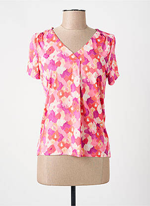 T-shirt imprimé fantaisie manches courtes rose JULIE GUERLANDE femme