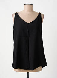 Top col v sans manche noir AZAY femme