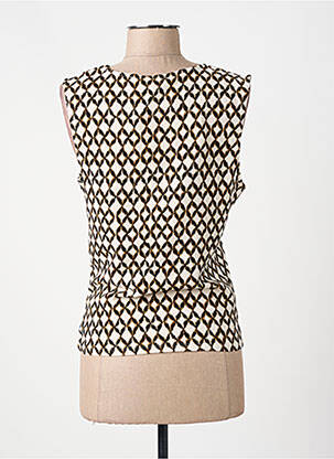 Top tissage crêpe sans manche beige GARCIA femme