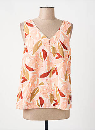 Blouse imprimé fantaisie sans manche orange C'EST BEAU LA VIE femme