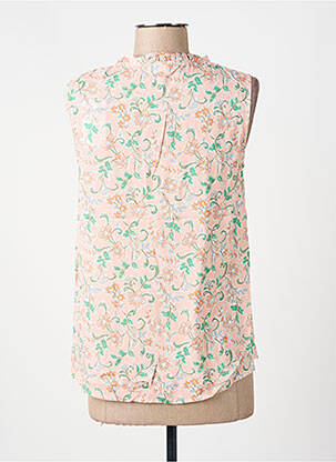 Blouse tissage popeline sans manche orange C'EST BEAU LA VIE femme