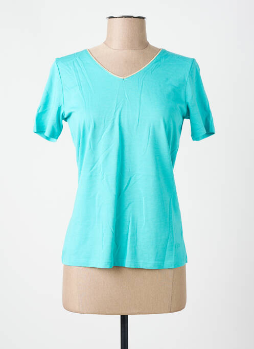 T-shirt col v manches courtes bleu JULIE GUERLANDE femme