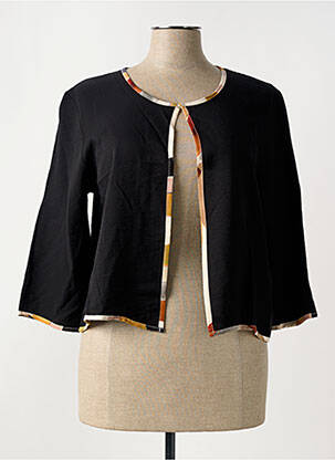 Gilet manches longues col rond noir AZAY femme