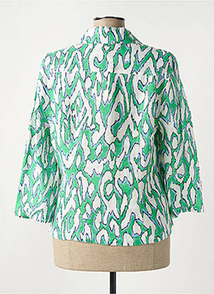 Chemisier tissage crêpe manches 3/4 vert BARBARA LEBEK femme