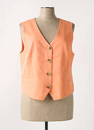 Gilet sans manche poches orange C'EST BEAU LA VIE femme