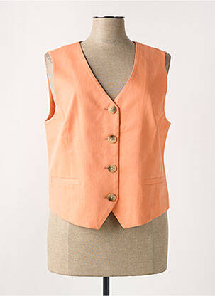 Gilet sans manche poches orange C'EST BEAU LA VIE femme