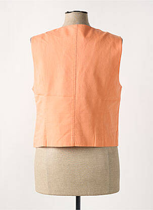 Gilet sans manche poches orange C'EST BEAU LA VIE femme