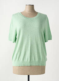 Pull tissage chiné manches courtes vert STREET ONE femme