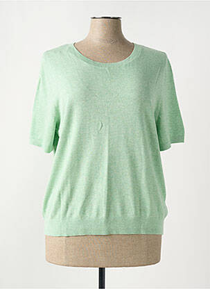 Pull tissage chiné manches courtes vert STREET ONE femme