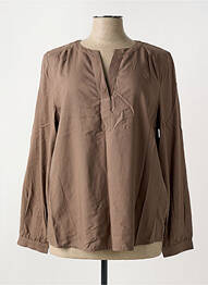 Blouse poignets boutonnés avec fente manches longues marron STREET ONE femme