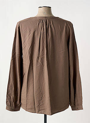 Blouse tissage popeline manches longues marron STREET ONE femme