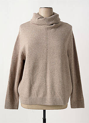 Pull col roulé tissage chiné manches longues marron STREET ONE femme