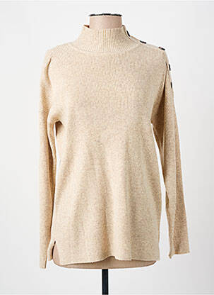 Pull coupe droite manches longues beige C'EST BEAU LA VIE femme