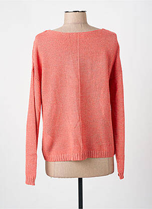Pull maille ajourée manches longues orange C'EST BEAU LA VIE femme