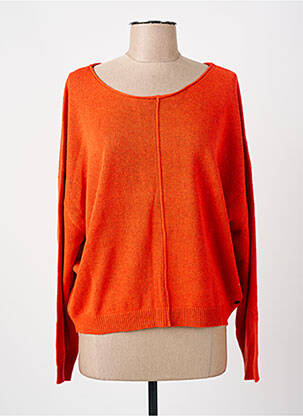 Pull col rond manches longues orange GARCIA femme