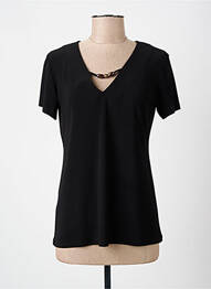 T-shirt col v manches courtes noir ARONA femme