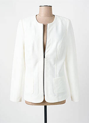 Veste casual col rond blanc BARBARA LEBEK femme