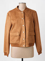 Veste casual col rond marron C'EST BEAU LA VIE femme