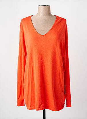 Pull col v manches longues orange CECIL femme
