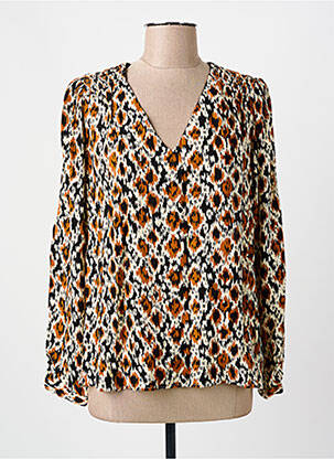 Blouse imprimé fantaisie manches longues noir C'EST BEAU LA VIE femme
