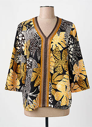 Blouse imprimé fantaisie manches 3/4 noir DIANE LAURY femme