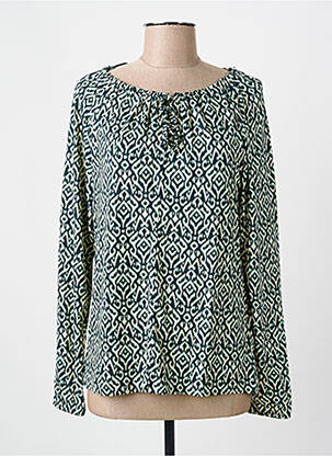 Blouse tissage popeline manches longues vert STREET ONE femme