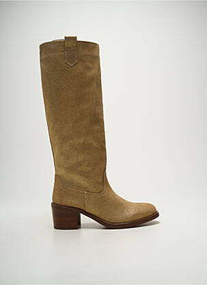 Bottes tissage satiné talon de 4 à 6cm or PATRICIA MILLER femme
