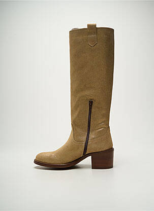 Bottes tissage satiné talon de 4 à 6cm or PATRICIA MILLER femme